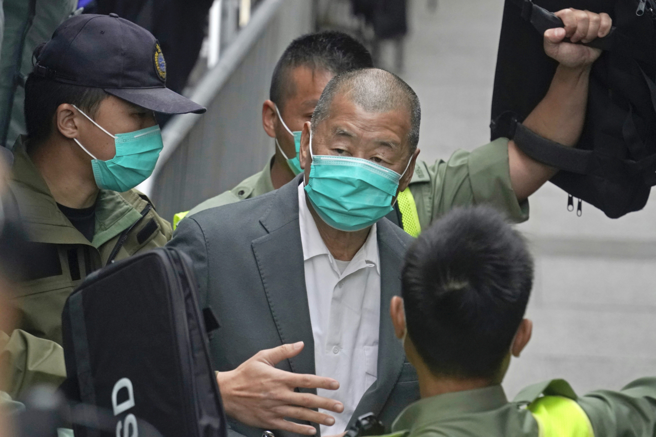 홍콩의 대표적 반중 매체 빈과일보의 사주 지미 라이(黎智英)의 모습. [AP]