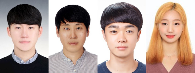 ‘2021 한국해양과학기술협의회 공동학술대회’에서 미래해양과학기술인상을 받은 〈사진 왼쪽부터〉인하대 조선해양공학과 박사과정 이순현 학생, 해양과학과 박사과정 하헌준 학생, 물류전문대학원 석·박사통합과정 조아현 학생, 조선해양공학과 현여진 학생.