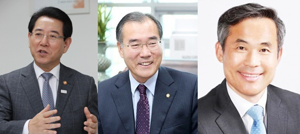 김영록 전남지사(왼쪽)과 이재호·김승남 국회의원.