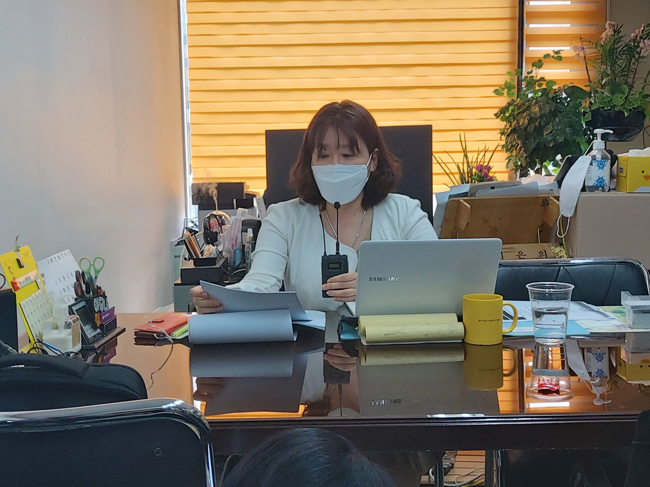후배 변호사 성폭력 사건 변호를 맡은 이은의 변호사가 31일 오전 서울 서초구 서초동 자신의 사무실에서 기자회견을 진행하고 있다. 신주희 기자/joohee@heraldcorp.com