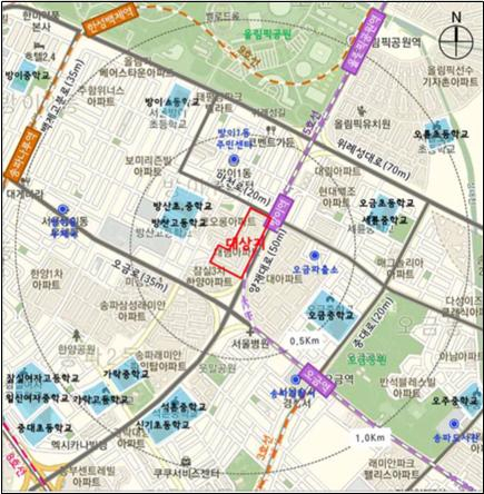 송파구 대림가락아파트 재건축사업 위치도. [서울시 제공]