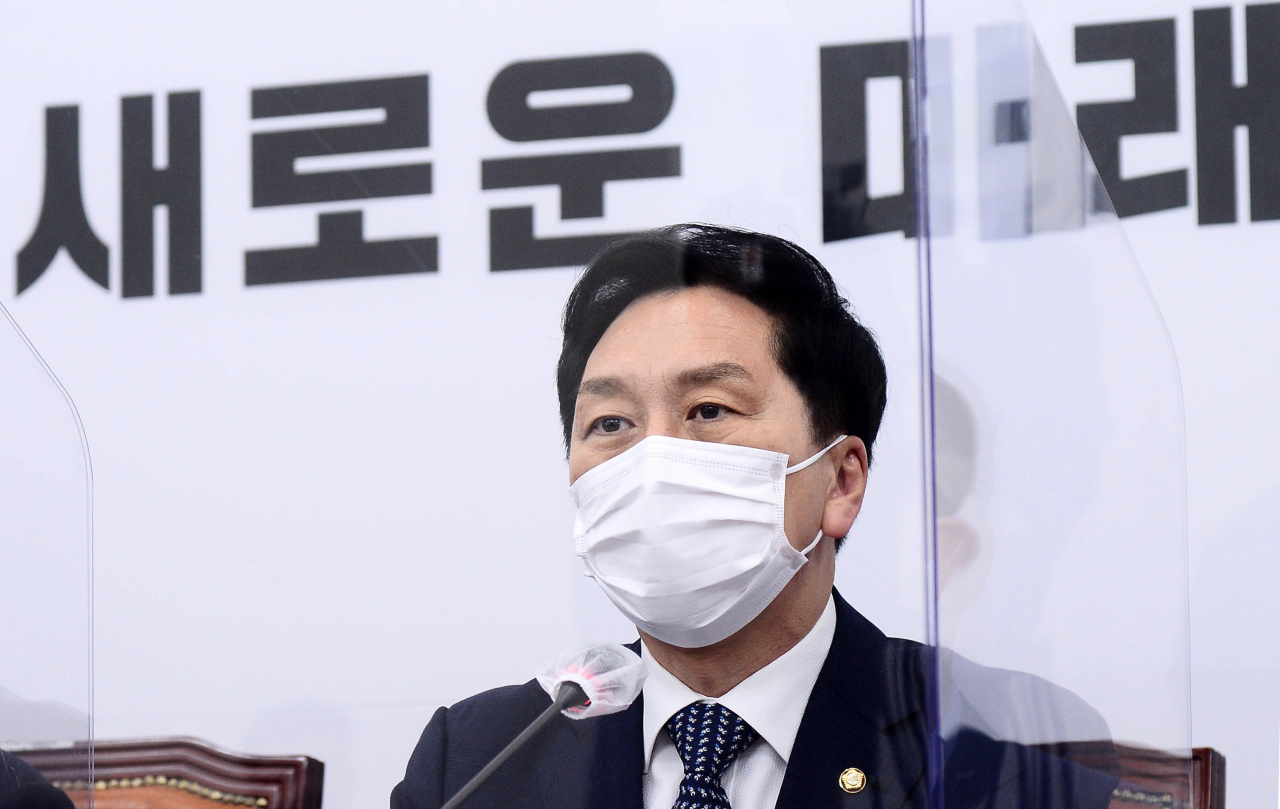 김기현 국민의힘 대표 권한대행 겸 원내대표가 4일 서울 여의도 국회에서 열린 비상대책위원회의에서 발언하고 있다. [연합]
