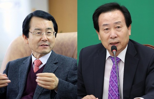 김종식 목포시장(왼쪽)과 박홍률 전 시장.