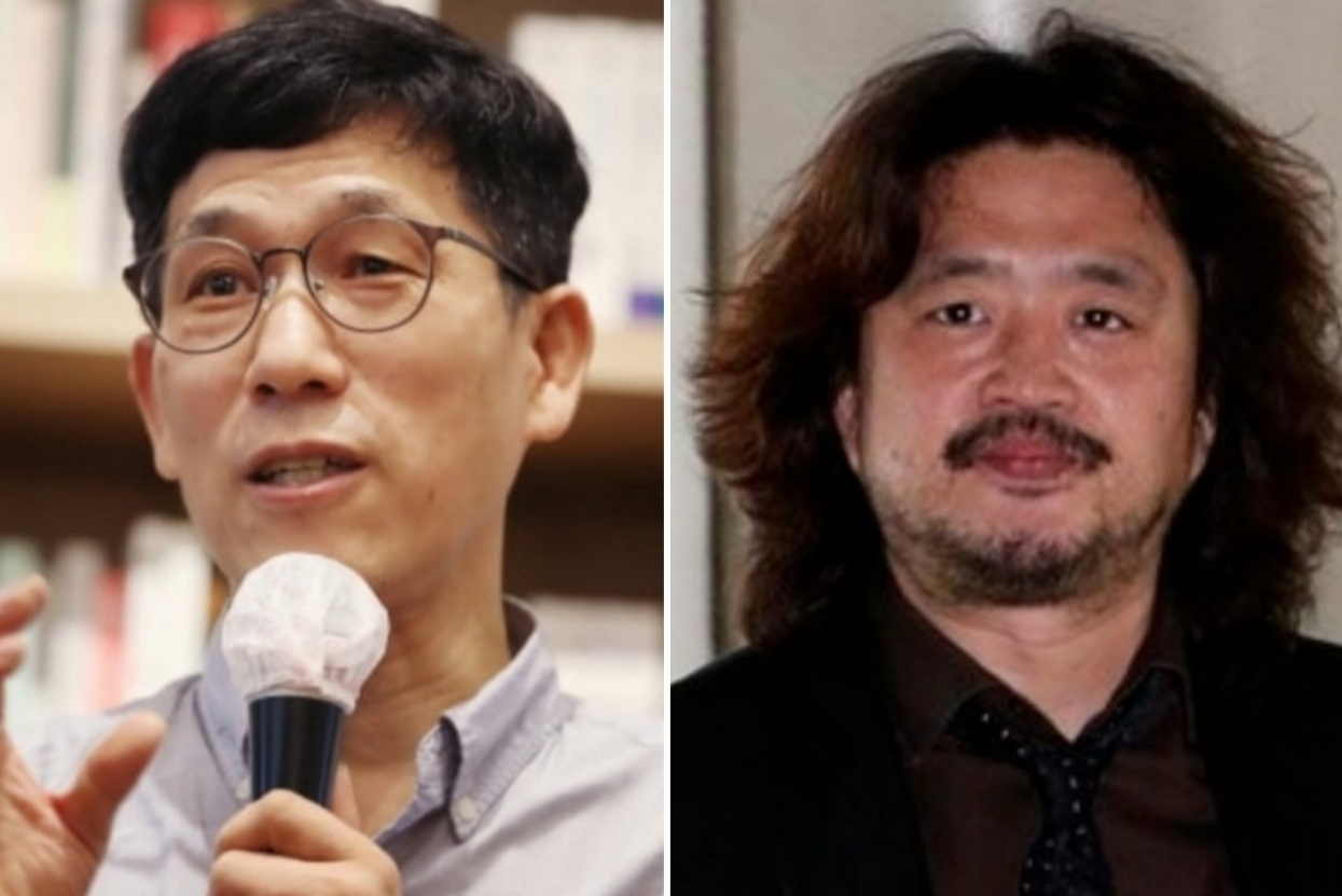 진중권 전 동양대 교수(왼쪽)와 방송인 김어준씨 [연합]
