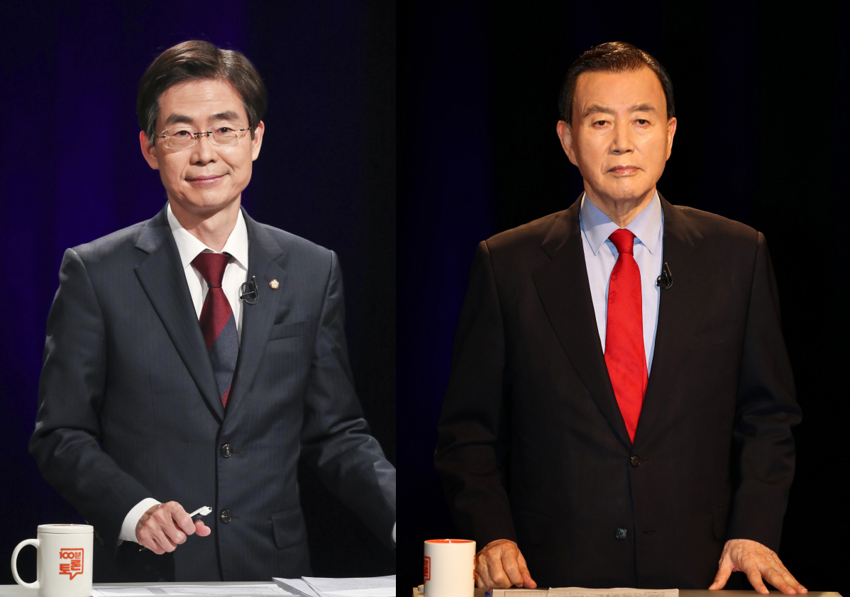 국민의힘 당대표선거에 도전하는 조경태(왼쪽), 홍문표 후보. [연합]