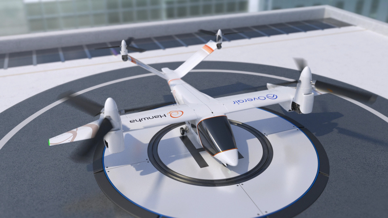 한화시스템과 오버에어가 공동개발중인 에어 모빌리티 ‘버터플라이’ 이미지. [한화시스템 제공]