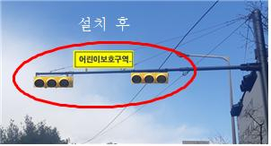 노랑신호등, 신호판 설치위치 개선