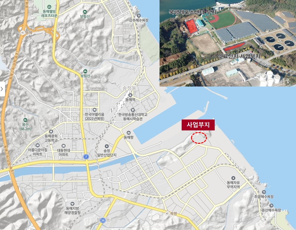 북평레포츠센터 연료전지 발전소 공사 사업부지 위치도[SK에코플랜트 제공]