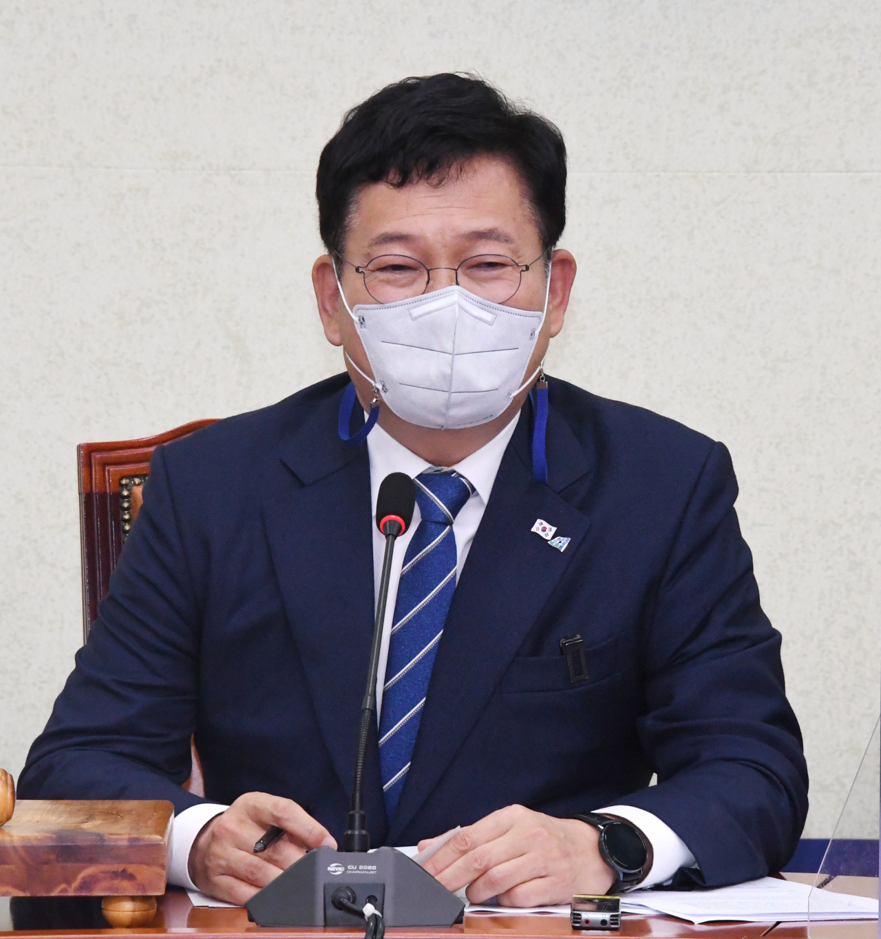 더불어민주당 송영길 대표가 지난 9일 오전 서울 여의도 국회에서 열린 최고위원회 회의에서 발언하고 있다. [연합]