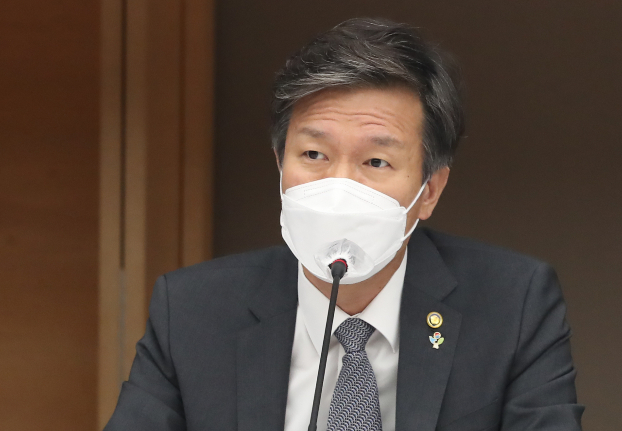 김대지 국세청장이 10일 오후 서울 중구 대한상공회의소에서 열린 대한상의·서울상의 회장단과의 간담회에서 발언하고 있다. [연합]