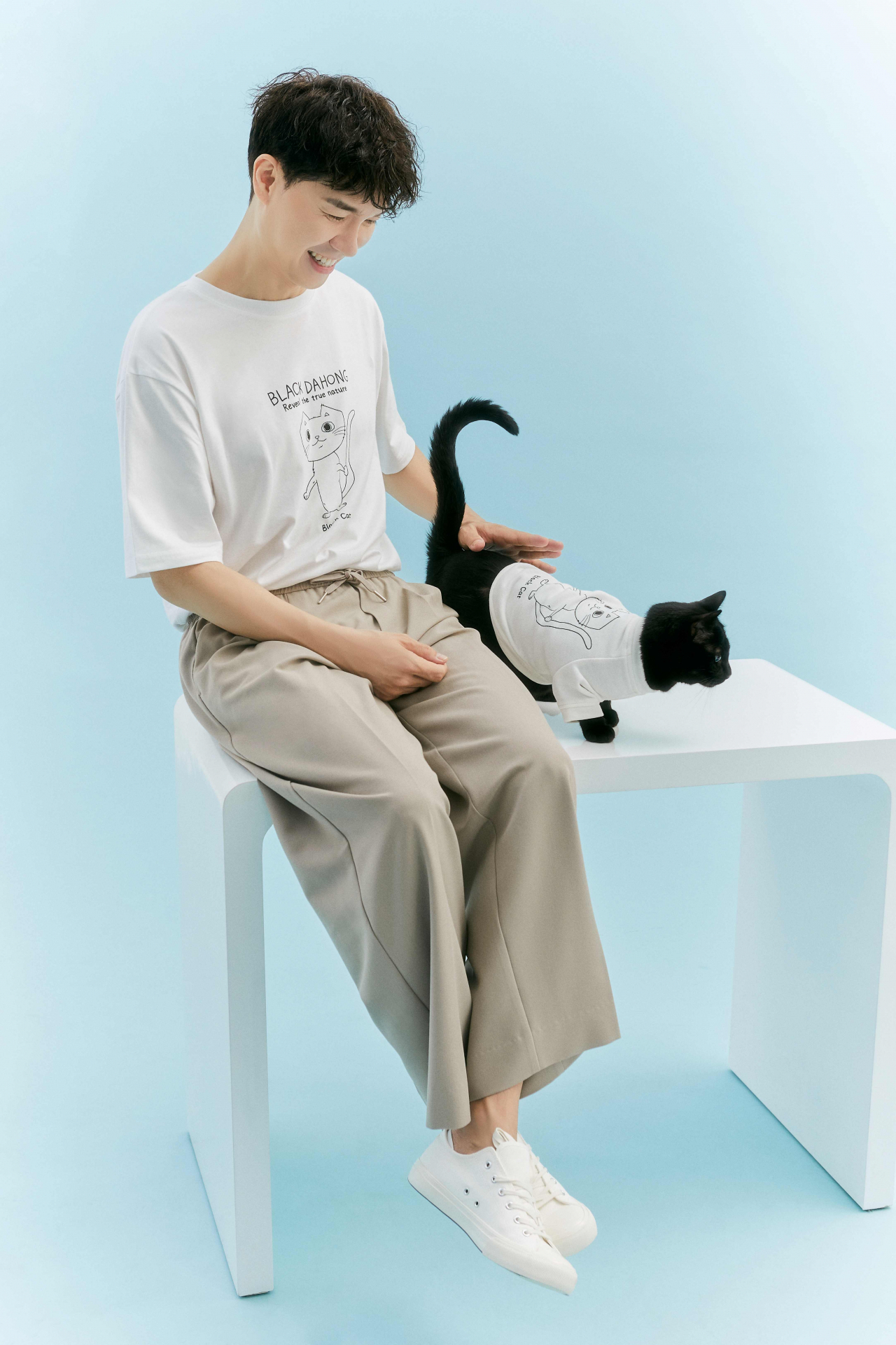 스파오X박수홍의 반려묘 ‘다홍이’ 협업 상품. [이랜드 제공]