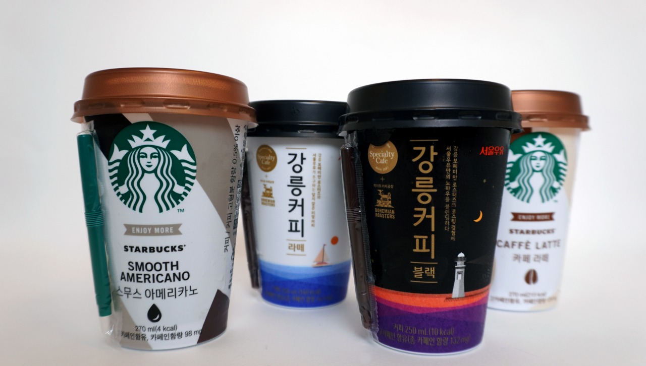 산소차단 코팅필름 GB-8이 적용된 RTD컵음료 용기. [SR테크노팩 제공]