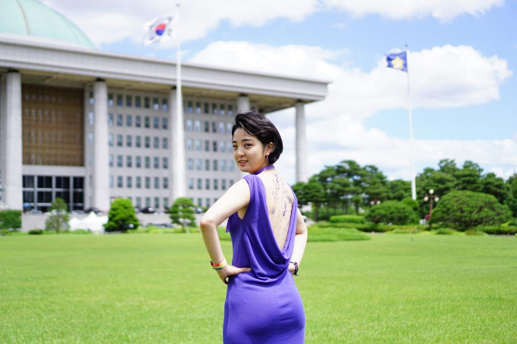 타투업법 제정 촉구하는 류호정 의원. [류호정 의원실 제공]