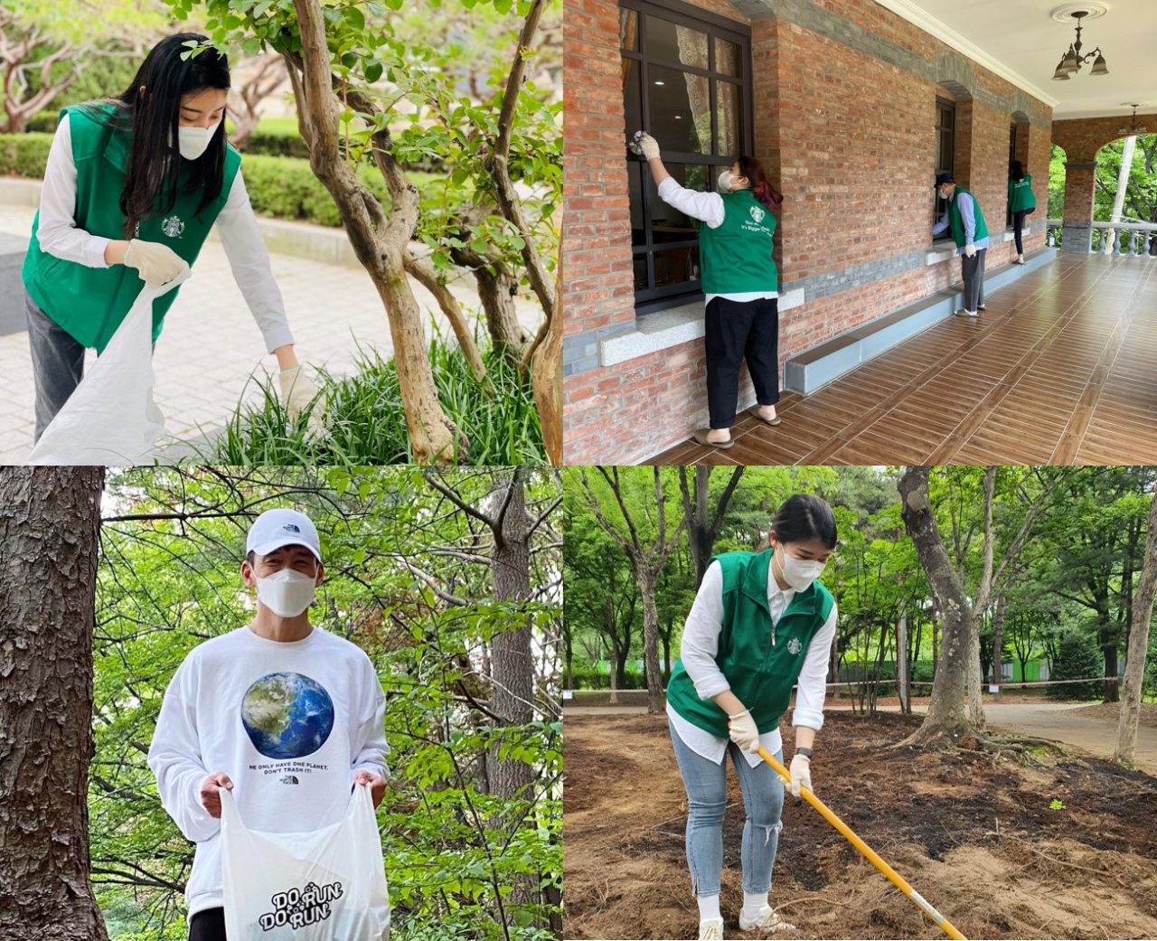 스타벅스커피코리아는 올 상반기 사회공헌활동에 자발적으로 참여한 파트너 수가 2500여명을 돌파했다고 17일 밝혔다. 봉사활동에 여념이 없는 스타벅스커피 파트너들. [스타벅스커피코리아 제공]
