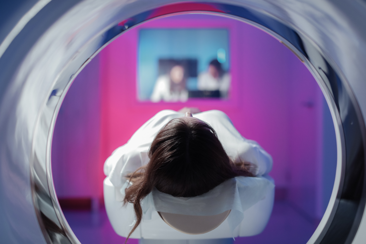 MRI 촬영 모습.