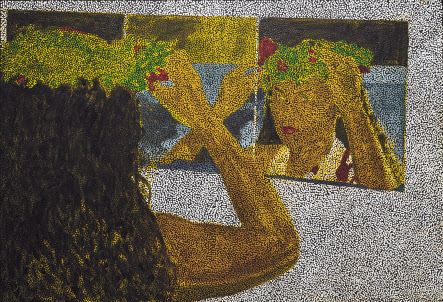 다니엘 보이드, 무제 (TDHFTC), 2021, oil, acrylic, charcoal and archival glue on canvas, 130X189cm[국제갤러리 제공]