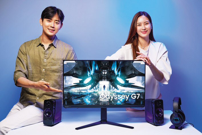 삼성전자의 2021년 게이밍 모니터 신제품 G70A(28인치 모델). [삼성전자 제공]