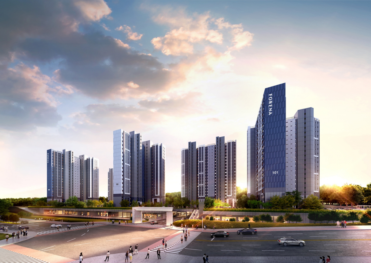 충청북도 충주시 중앙탑면 용전리 654번지에 조성될 ‘한화 포레나 서충주’ [한화건설]