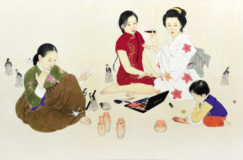 신선미, Welcome 3, 107&times;162cm, 종이에 수묵채색