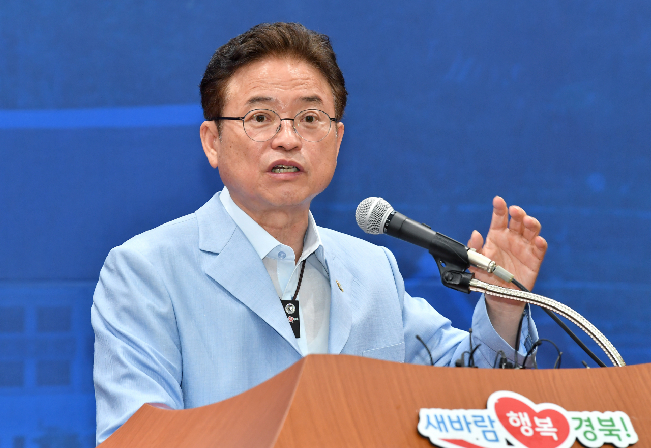 이철우 경북지사가 28일 경북도청 화백당에서 취임 3주년 기자 간담회를 열고있다.[경북도 제공]