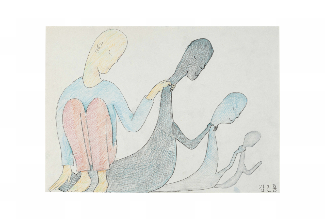 김진홍, 그림자의 그림자의, 2017, 종이에 색연필, 39.6x54.6cm [사진제공=서울시립미술관]