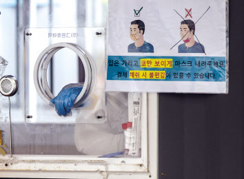 코로나19 신규 확진자 수가 800명에 육박한 지난 달 30일 오전 서울역에 설치된 중구임시선별검사소에서 한 의료진이 잠시 휴식을 취하고 있다. [연합]