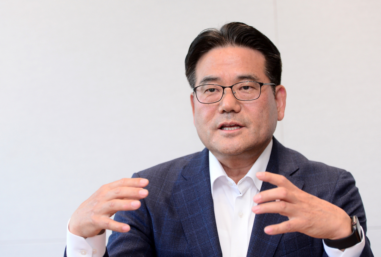 하만덕 미래에셋금융서비스 부회장(대표이사)이 최근 서울 중구 T타워에서 헤럴드경제와 인터뷰를 하고 있다. 이상섭 기자 babtong@heraldcorp.com