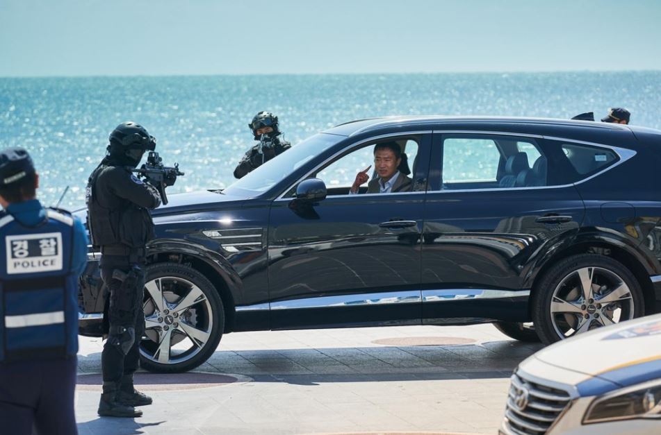 This image provided by CJ ENM shows a scene from "Hard Hit." (Yonhap)