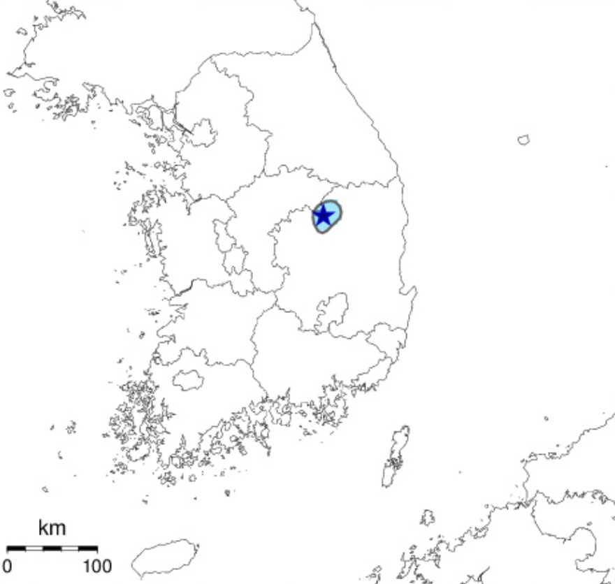 7일 오전 경북 예천 인근에서 발생한 지진의 진앙 위치. [기상청 홈페이지 캡처]