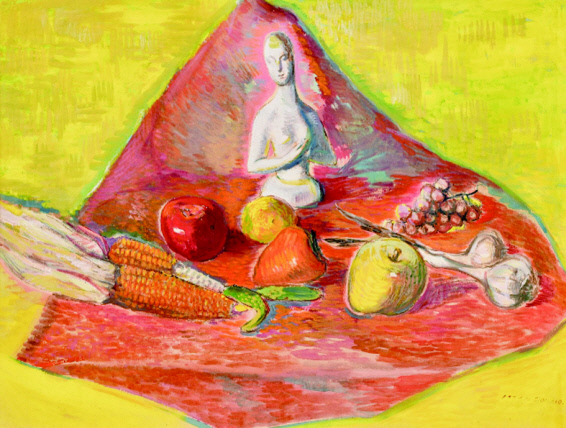 故 이건희 회장 기증품 중 천경자의 ‘꽃과 나비’(위쪽 사진), 이인성의 ‘석고상이 있는 풍경’. [전남도립미술관, 대구미술관 제공]