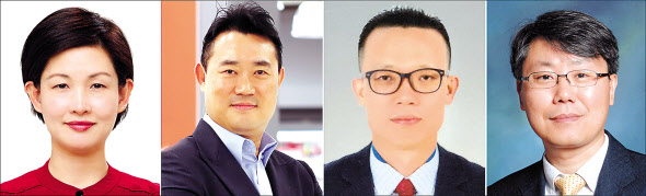 왼쪽부터 조주연 신임 홈플러스 마케팅부문장(CMO·부사장), 김웅 상품1부문장(전무), 오재용 상품2부문장(전무), 황정욱 재무부문장(CFO·전무).