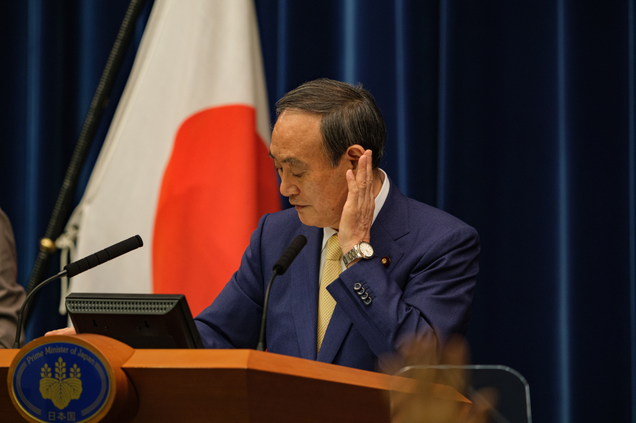 스가 요시히데(菅義偉) 일본 총리. [EPA]