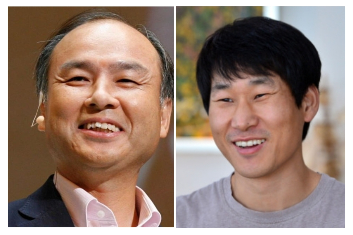 손정의(왼쪽) 소프트뱅크 회장과 이수진 야놀자 총괄대표. [헤럴드경제DB]