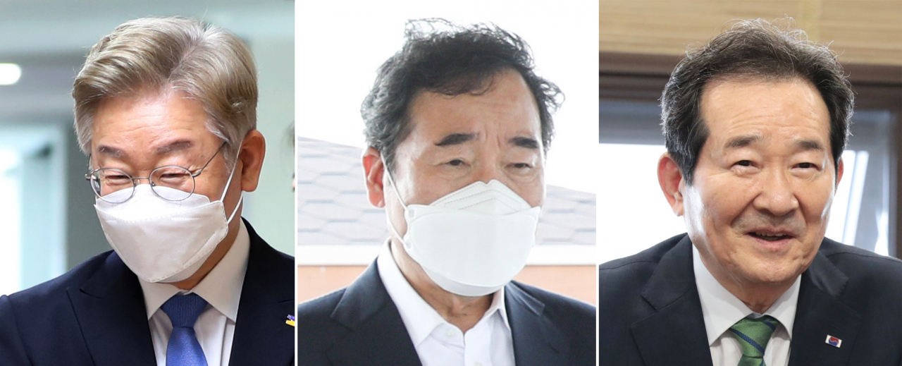 이재명(왼쪽부터), 이낙연, 정세균 [사진=연합]