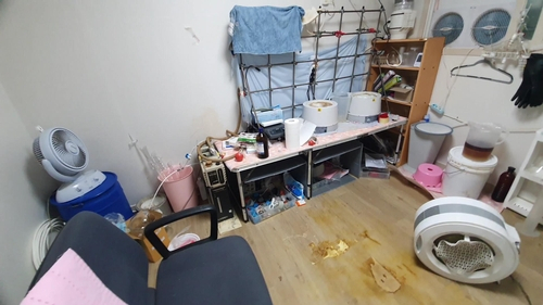 필로폰 제조한 원룸. [부산경찰청 제공]