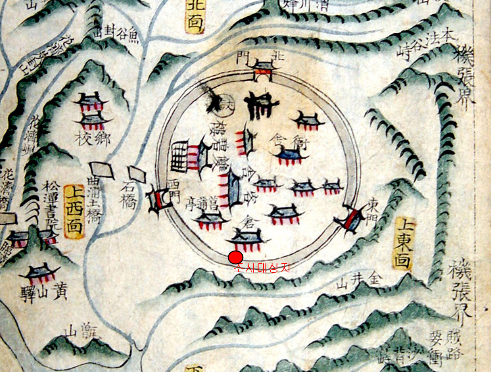 군현지도(1872년) 중 양산읍성부분