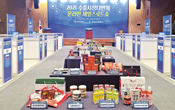 농림축산식품부와 한국농수산식품유통공사가 지난 5월 20~21일 수출시장 다변화를 위한 온라인 세일즈로드쇼를 진행해 신흥국 바이어들과 상담하고 있다. [aT 제공]