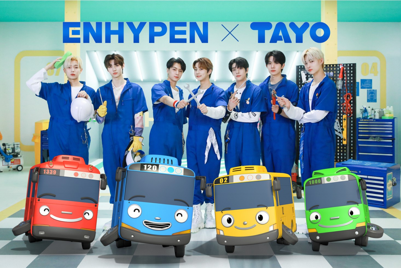 4세대 보이그룹 엔하이픈(ENHYPEN)이 ‘꼬마버스 타요’ 주제곡인 ‘헤이 타요’(Hey Tayo)와 ‘빌리 포코’를 불러 선풍적 인기를 모으고 있다. ‘헤이 타요’의 경우 틱톡에서 무려 2억 9000뷰의 조회수를 기록, K팝과 아동 콘텐츠 협업의 시너지와 가능성을 확인하게 됐다. [소니뮤직 제공]
