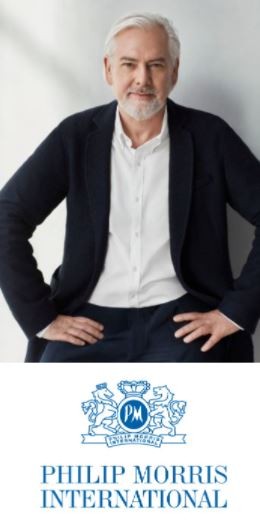 야첵 올자크 필립모리스인터내셔널 최고경영자(CEO)와 회사 로고. [필립모리스인터내셔널 홈페이지]