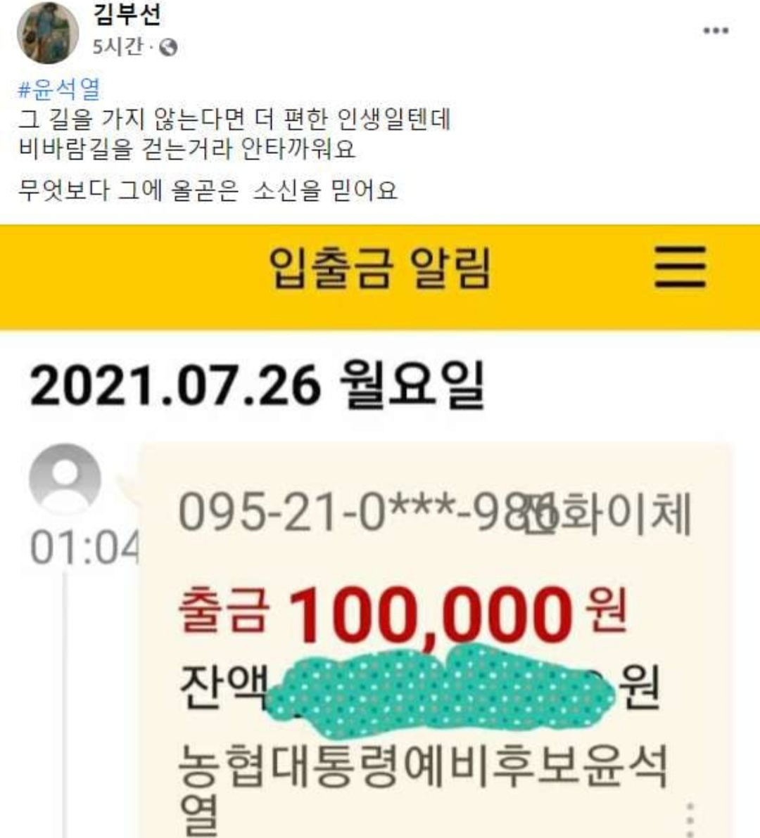 [김부선 페이스북 캡처]