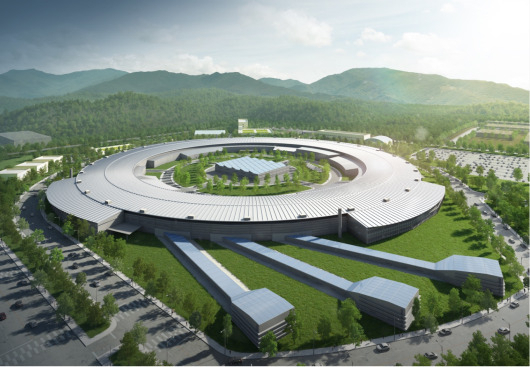 충북 청주에 조성되는 다목적 방사광가속기 조감도.[과기정통부 제공]