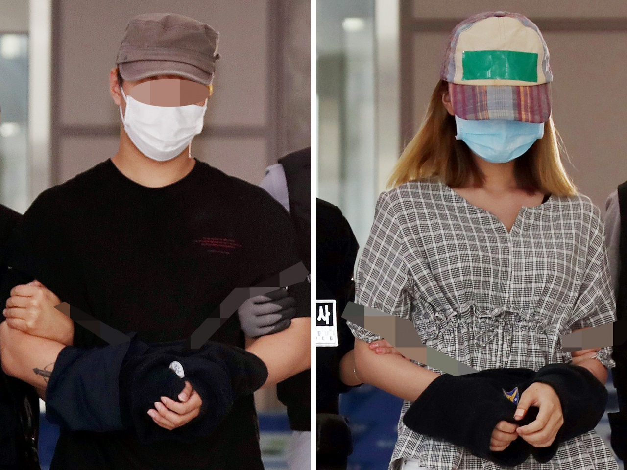 생후 7개월 된 딸을 아파트에 방치해 숨지게 한 혐의를 받는 부모 조모(왼쪽) 씨와 견모 씨. [연합]