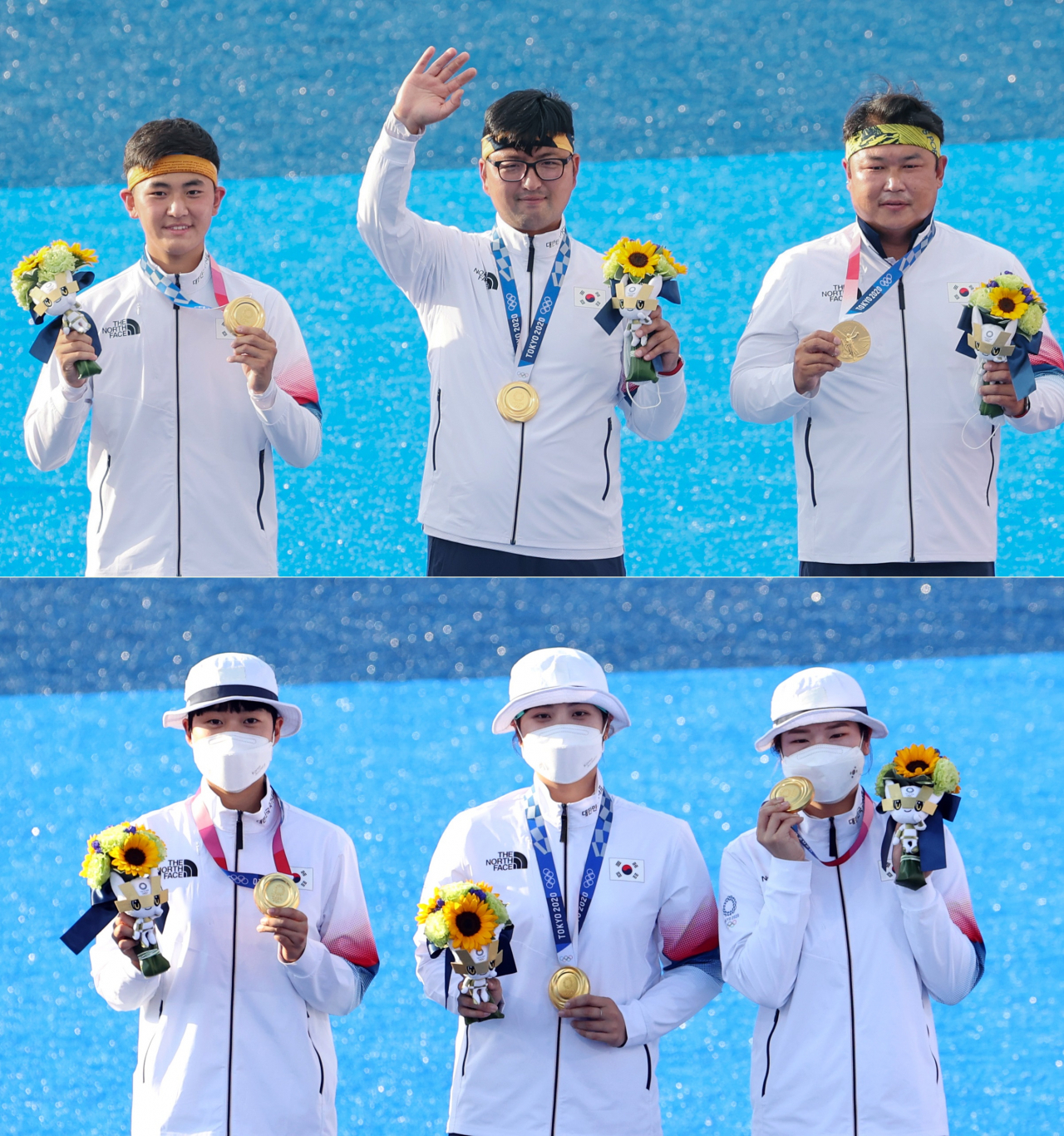 한국 양궁이 남녀 단체전서 2회 연속 올림픽 동반 금메달을 획득했다. [연합]