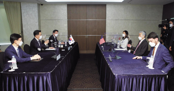 지난 6월 21일 열린 한미 북핵수석대표협의. 이날 회의에서 양측은 한미 워킹그룹을 사실상 종료하기로 합의했다. [사진 공동취재단]