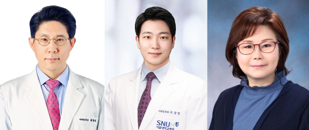 분당서울대병원 이비인후과 최병윤 교수(좌), 서울대병원 이비인후과 이상연 교수(중간), 한림국제대학원대학교 경정숙 교수(우)