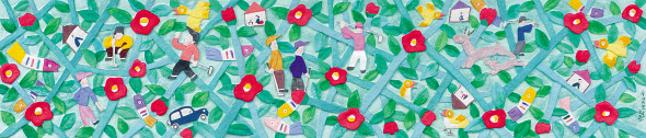 이왈종, 제주생활의 중도, 한지부조에 혼합재료, 2008