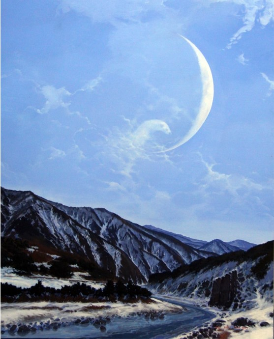 권용택, '오대천의 수달 1', 2011, 캔버스에 아크릴, 162x130cm [수원시립미술관, 국립현대미술관 제공]