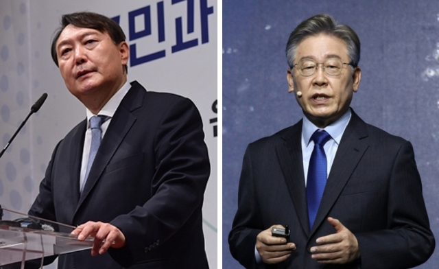 윤석열 전 검찰총장과 이재명 경기지사. 이상섭 기자