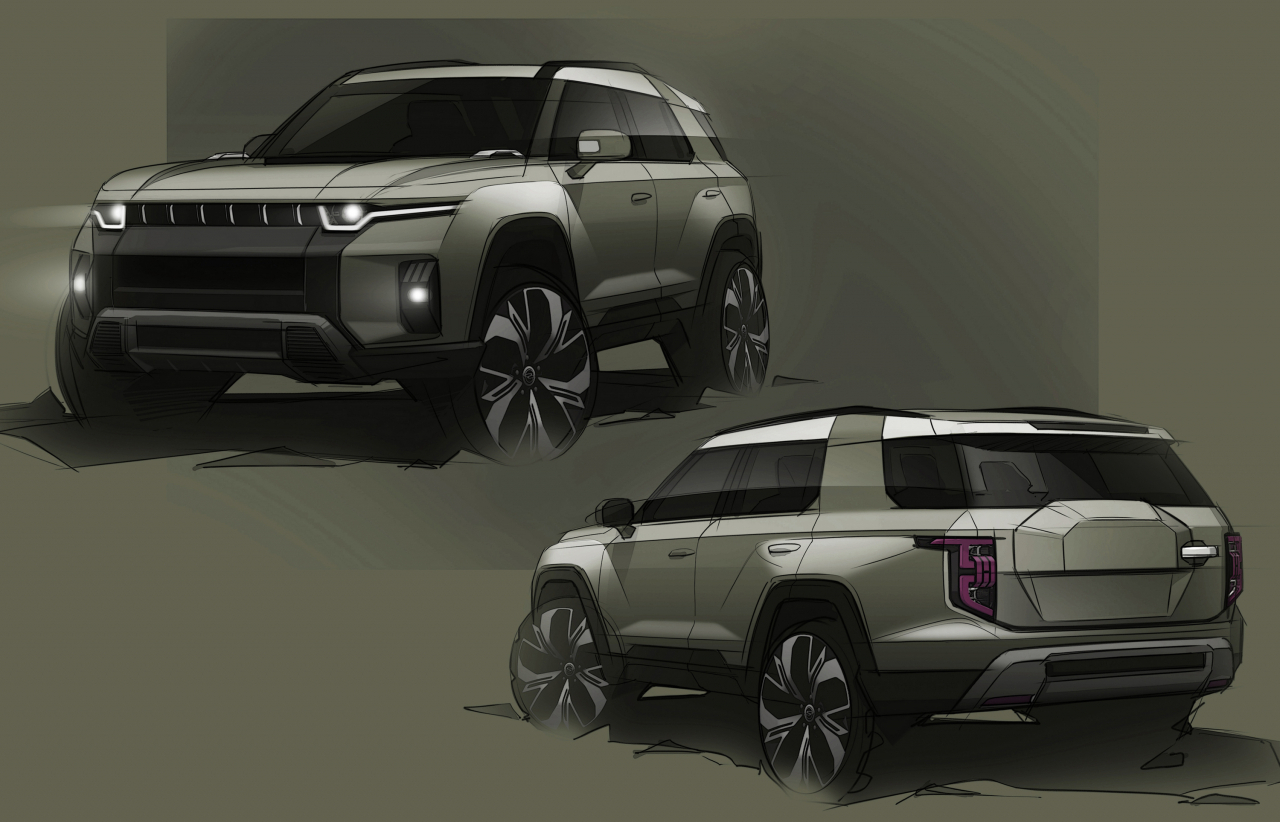 쌍용차 중형 SUV ‘J100’_스케치. [쌍용차 제공]