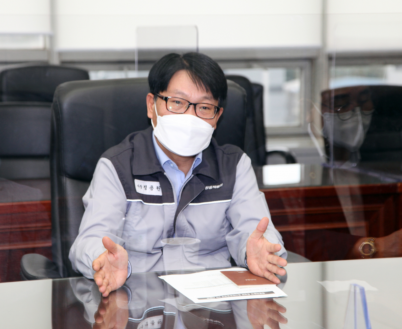 정용원 쌍용차 관리인이 회사 현황에 대해 설명하고 있다. [쌍용차 제공]